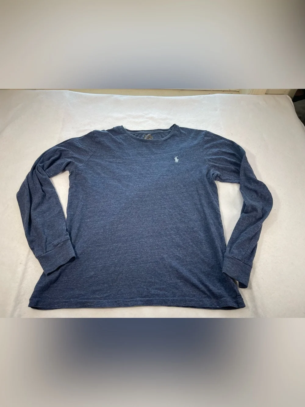 Polo Ralph Lauren Custom Slim Fit Blue Heather Long Sleeve T-Shirt Size M